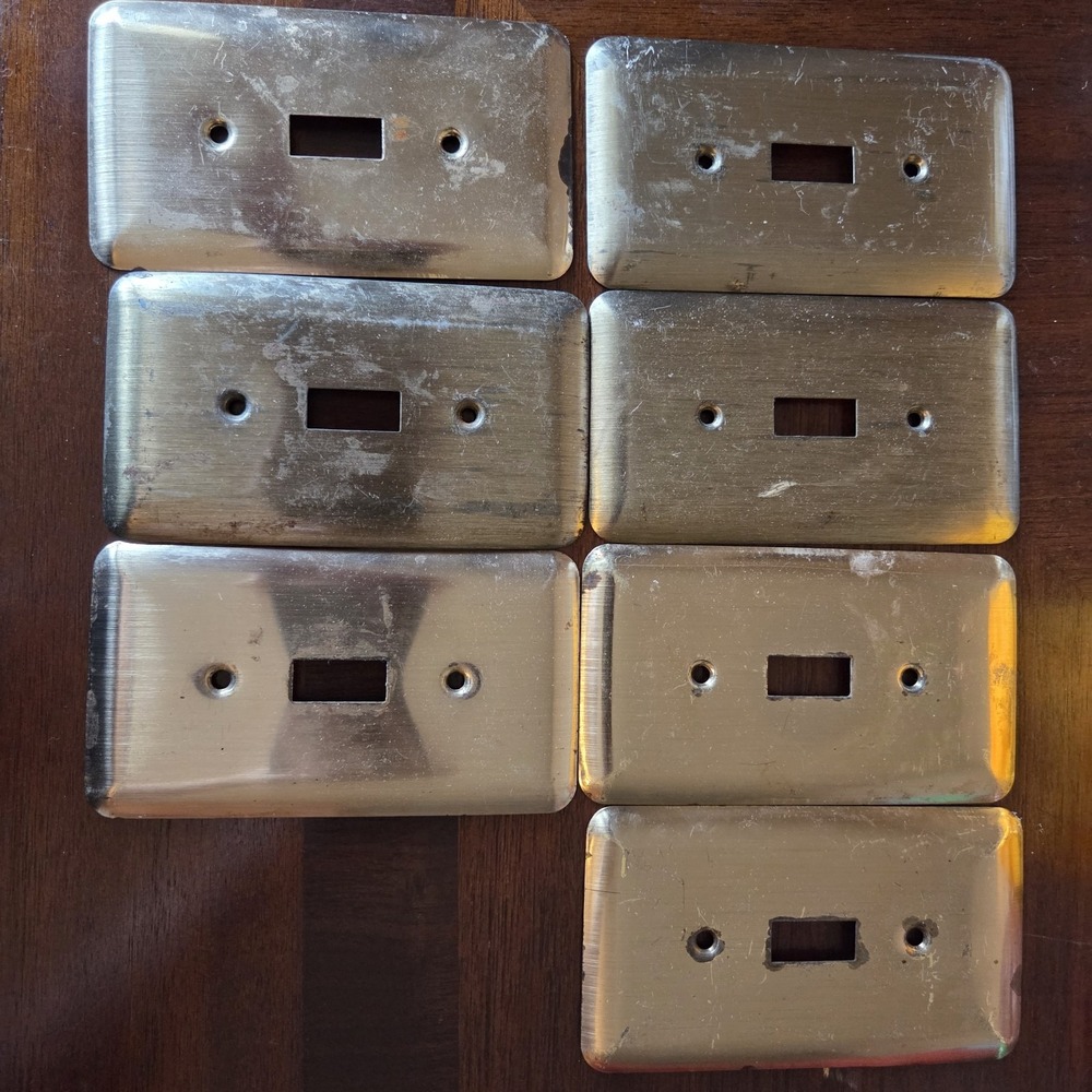 7 Brass Light Switch Cover Plates, 1 Gang Metal Switch Plate Covers